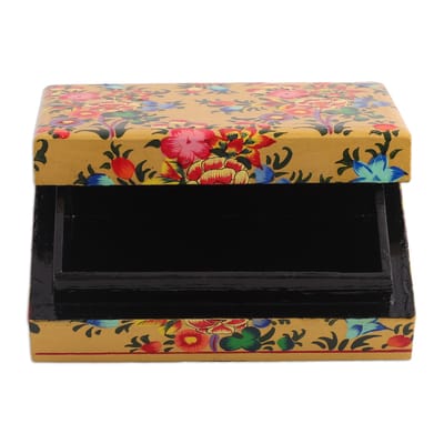 Papier mache box ,Wooden jewellery box, handmade trinket box, unique jewellery 